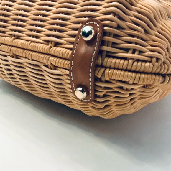 J. McLaughlin, Wicker Large Purse with Bamboo Top Handle, EUC - Picture 15 of 16